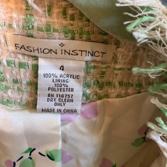 EUC lined jacket ribbon sleeves 4 button closure - Picture 15 of 15